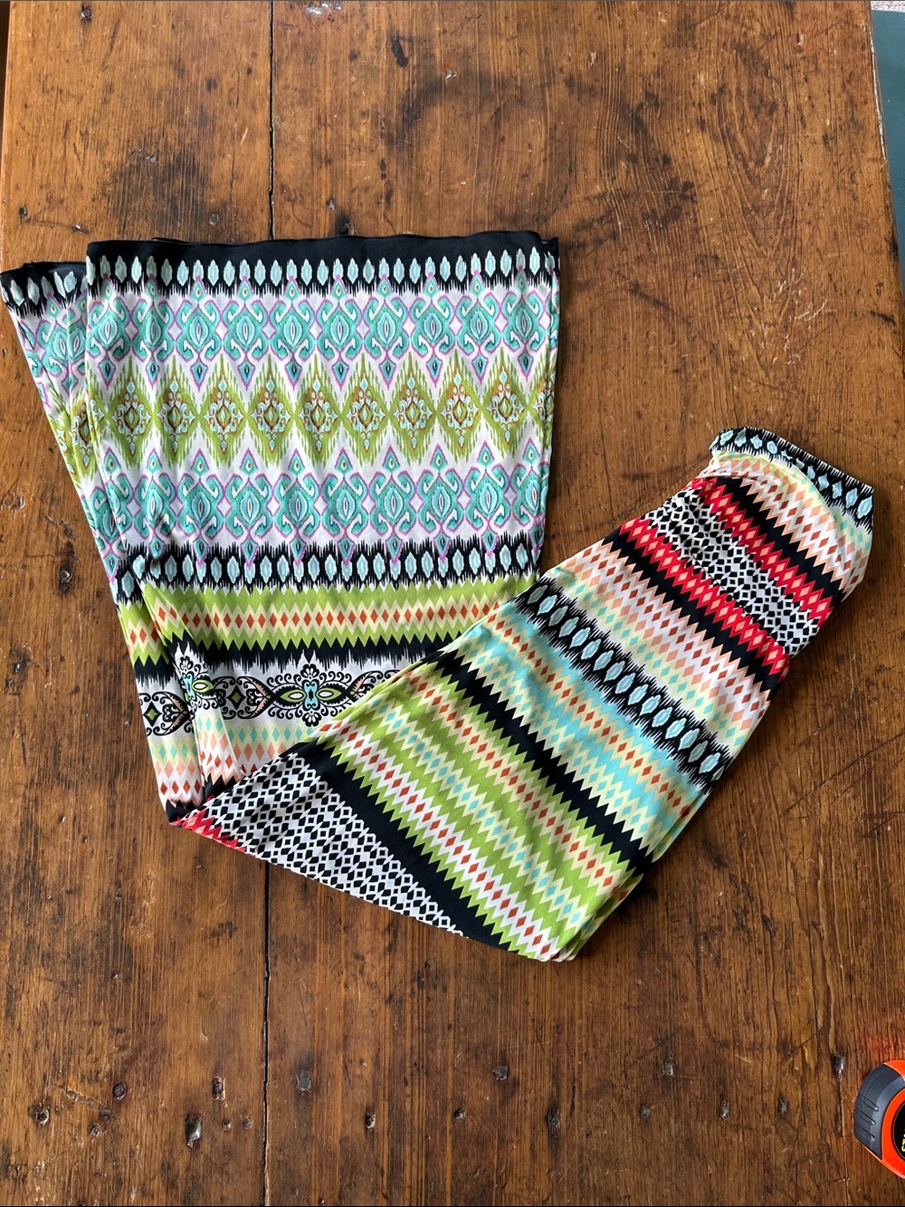 Boot Cut Patterned Women's Pants - Multicolor